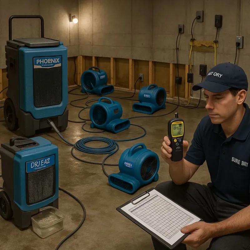Structural Drying and Dehumidification process in Robersonville, NC
